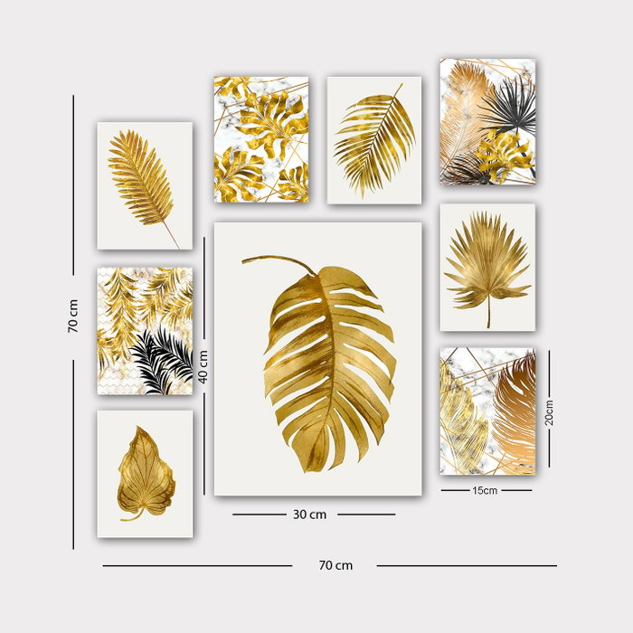 Wallity Set de 9 Cuadros Decorativos Multicolor en MDF